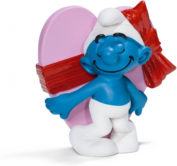 Die Schlümpfe (Smurfs) Kunststoff-Figur Motiv "Schlumpf mit Riesenherz" von Schleich